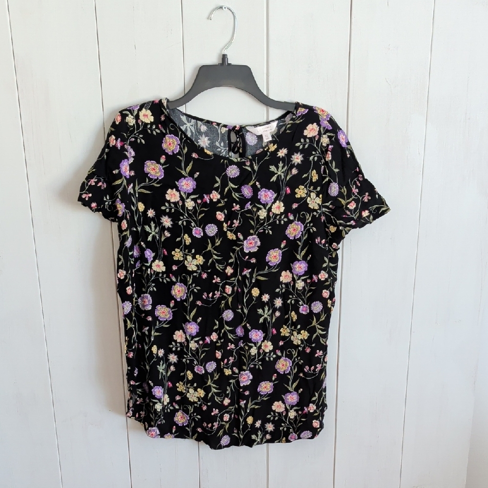 Floral Black Women's Top
